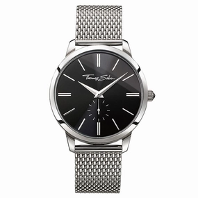 Thomas Sabo Classic Stainless Steel Mesh Black Dial Mens Watch 