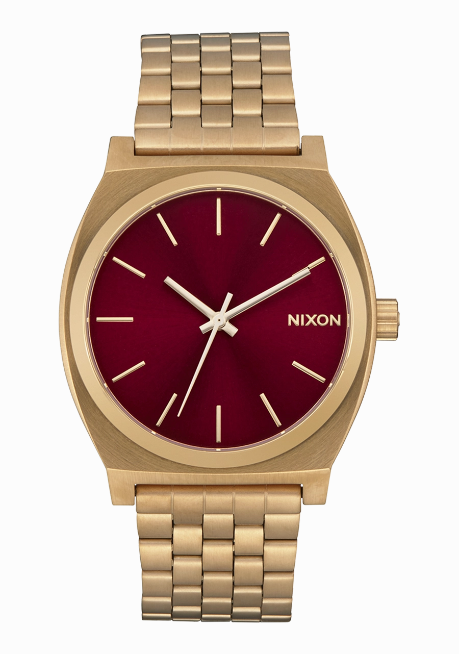 Time Teller - Gold / Oxblood Sunray stainless-steel watches stainless steel watch bands stainless steel watches cheap