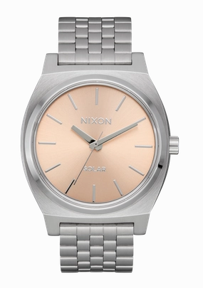 Time Teller Solar - Silver / Salmon stainless-steel watches stainless steel watch bands stainless steel watches cheap