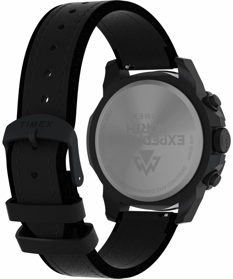 Timex Expedition 42mm Leather Black Dial Watch TW2W16000