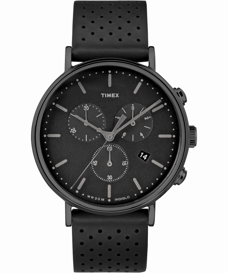 Timex Fairfield Chronograph 41mm Leather Strap Watch TW2R26800 