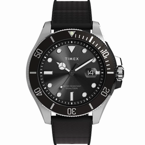 Timex Harborside Black Rubber Band Mens Watch TW2Y09200 