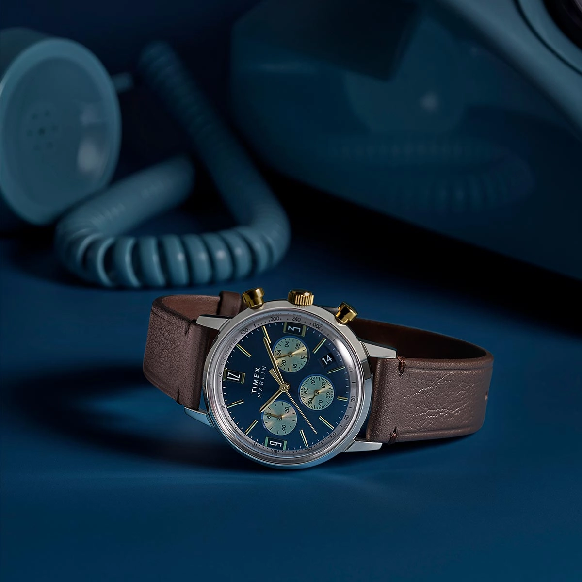 Timex Marlin Chronograph 40mm Leather Band Watch TW2W60400