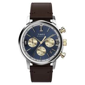 Timex Marlin Chronograph 40mm Leather Band Watch TW2W60400 