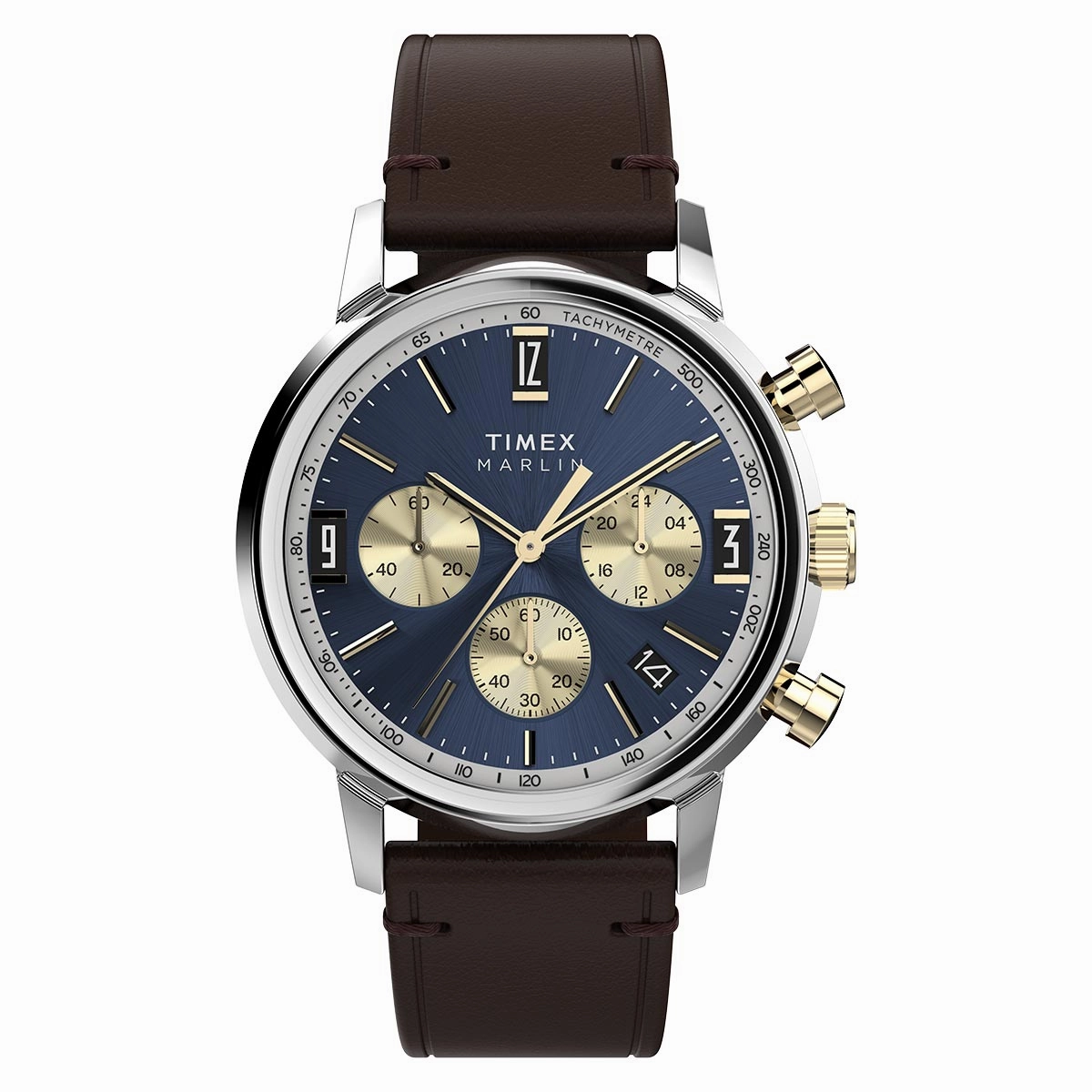 Timex Marlin Chronograph 40mm Leather Band Watch TW2W60400 