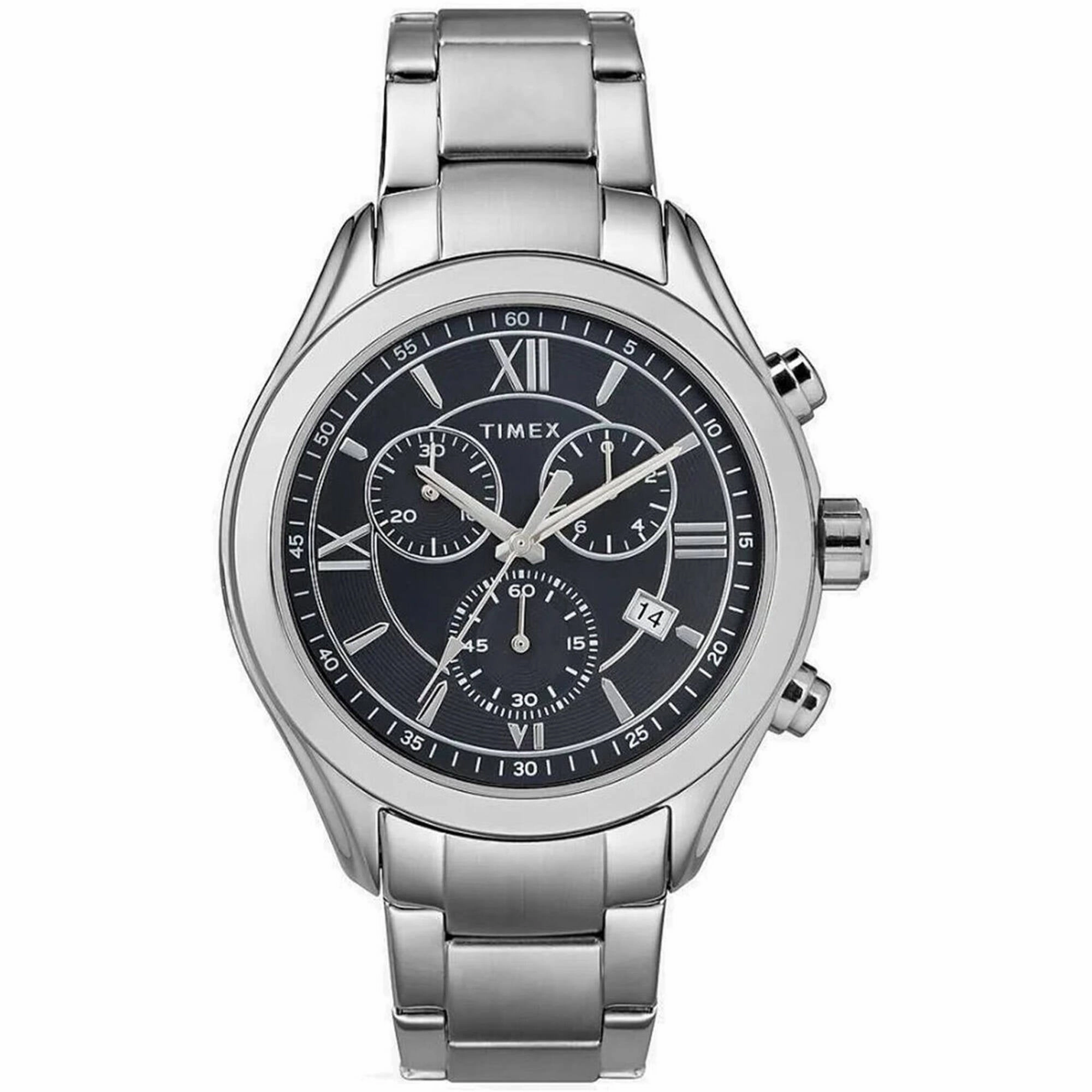 Timex Men's Watch - Express Quartz Black Dial Stainless Steel Bracelet | TW2R66100 