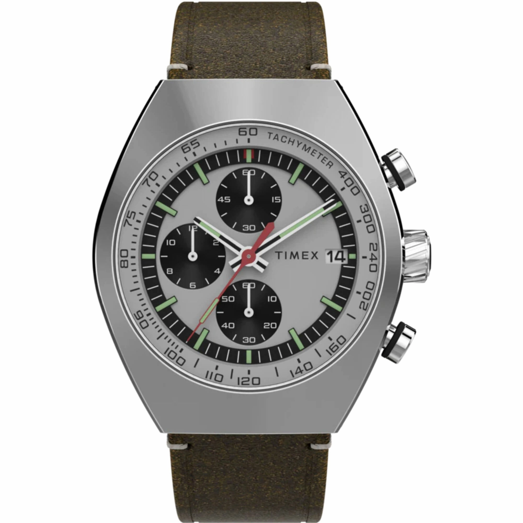 Timex Men's Watch - Legacy Chrono Silver and Black Dial Leather Strap | TW2W50100 men's watches best men's watches under $500 affordable men's watches men watches classic