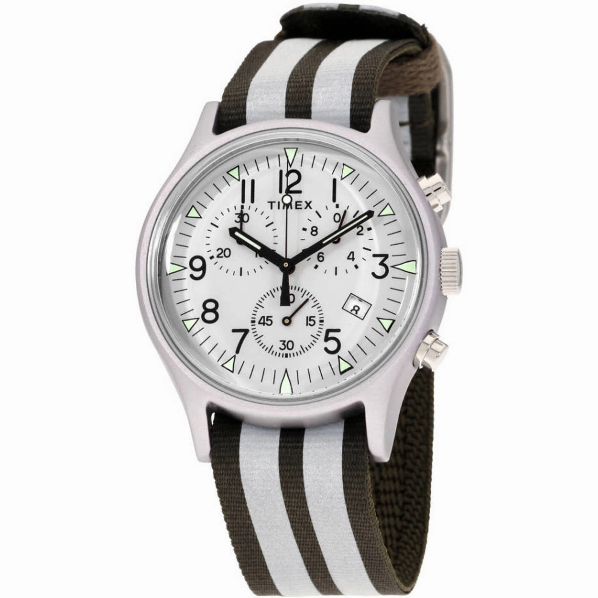 Timex Men's Watch - MK1 Chronograph Quartz Green and White Nylon Strap | TW2R81300 