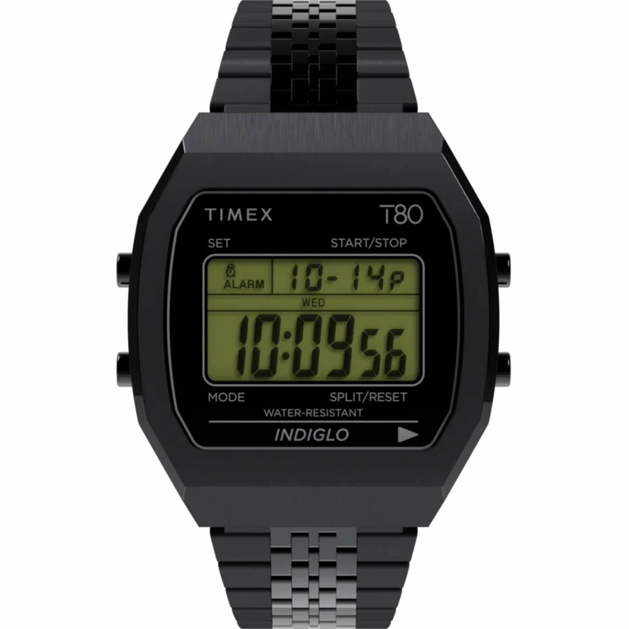 Timex Men's Watch - T80 Grey Digital Dial Black Stainless Steel Bracelet | TW2W91600 men's watches best men's watches under $500 affordable men's watches men watches classic