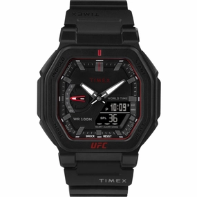 Timex Men's Watch - UFC Colossus Analog-Digital Dial Black Resin Strap | TW2V55200 