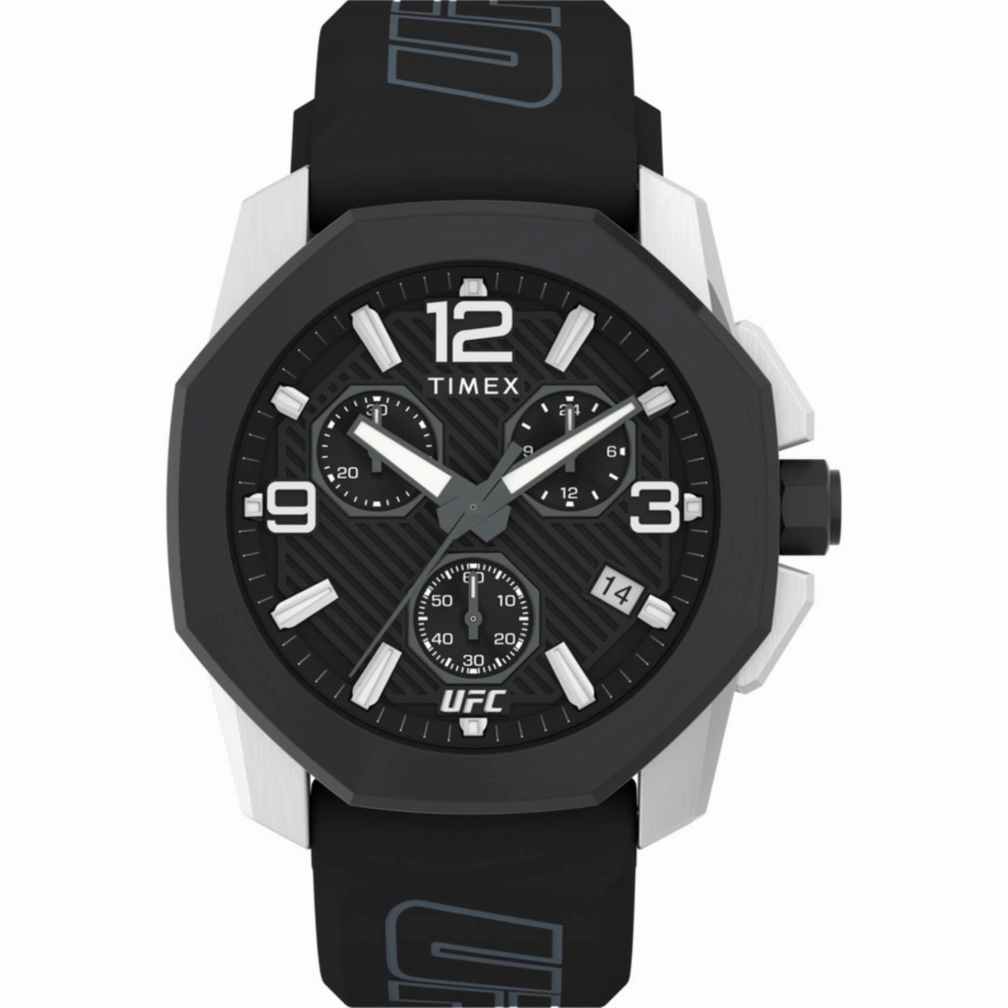 Timex Men's Watch - UFC Icon Quartz Chronograph Black Dial Silicone Strap | TW2V58600 Luxury Quartz Watch Quartz Watch Sale