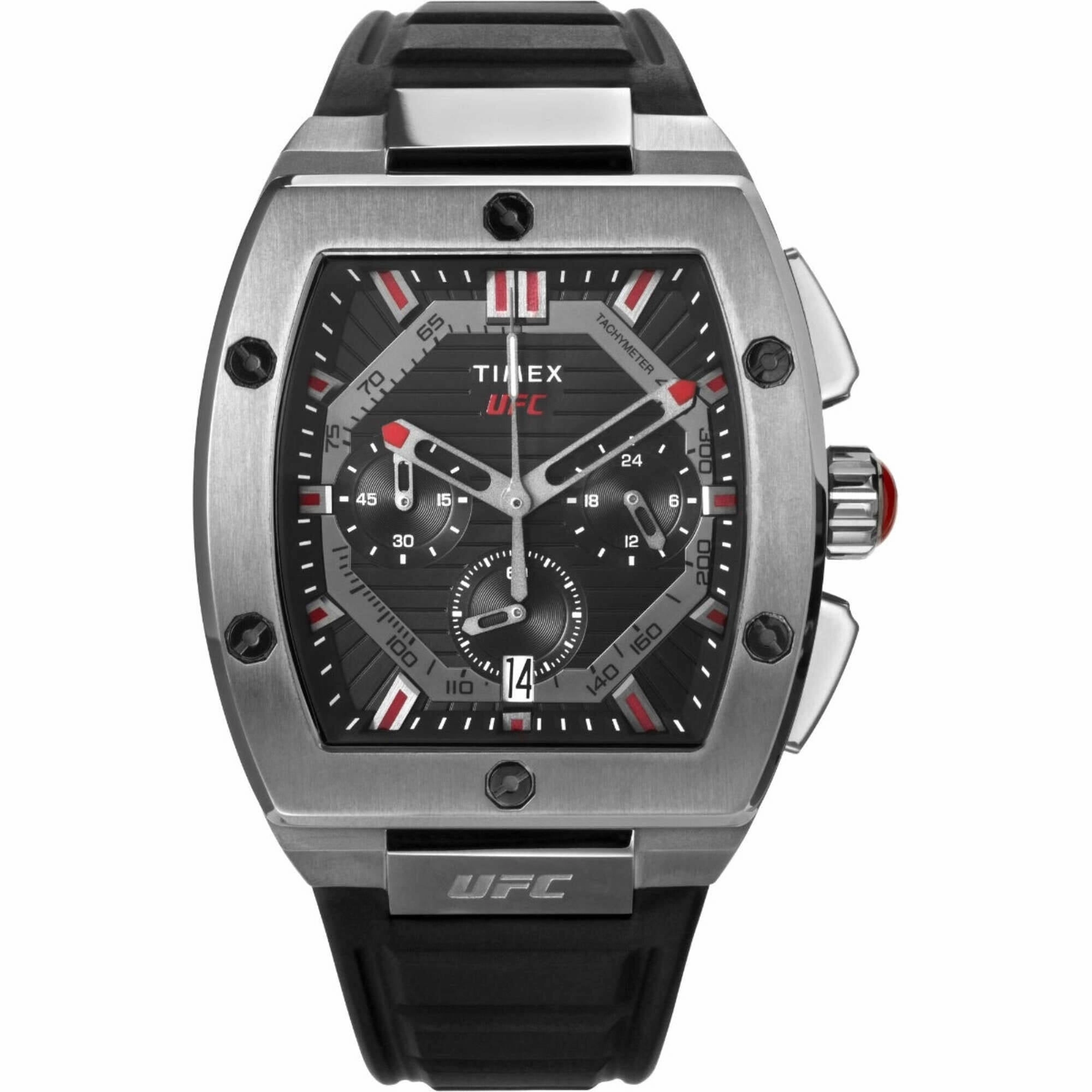 Timex Men's Watch - UFC Street Gunmetal Case Black Silicone Strap | TW2V87400 
