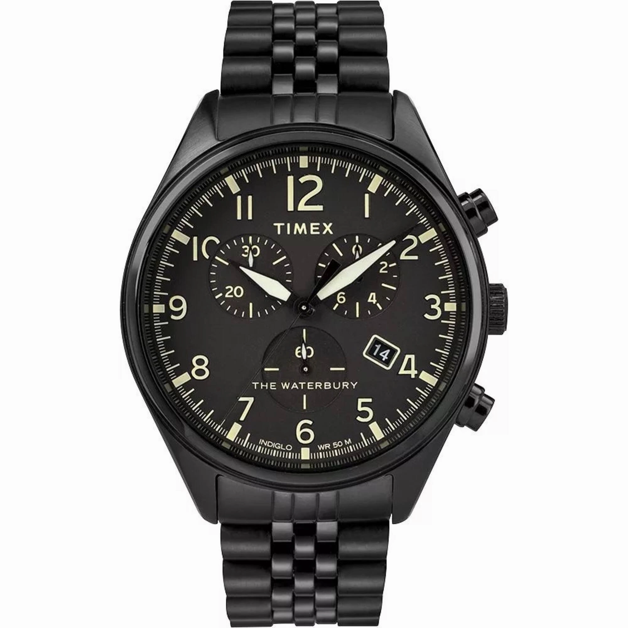 Timex Men's Watch - Waterbury Chronograph Quartz Black Dial Bracelet | TW2R88600 men's watches best men's watches under $500 affordable men's watches men watches classic