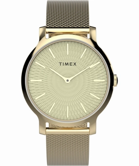 Timex Transcend 34mm Stainless Steel Gold Dial Watch TW2V92800 