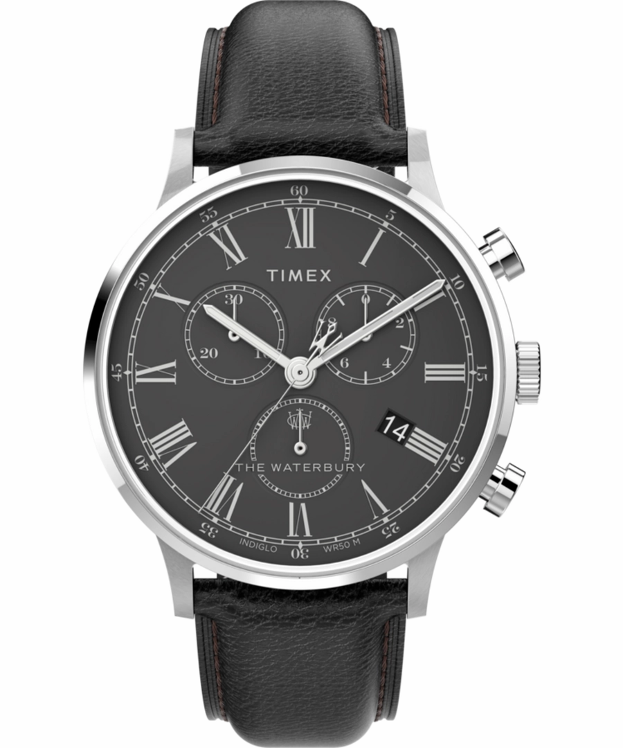 Timex Waterbury Classic Chronograph 40mm Leather Strap Men's Watch TW2U88300,quartz watch, quartz watches for men, quartz watches for women, best quartz watch, minimalist quartz watch, luxury quartz watch, waterproof quartz watch,analog quartz watch, digi