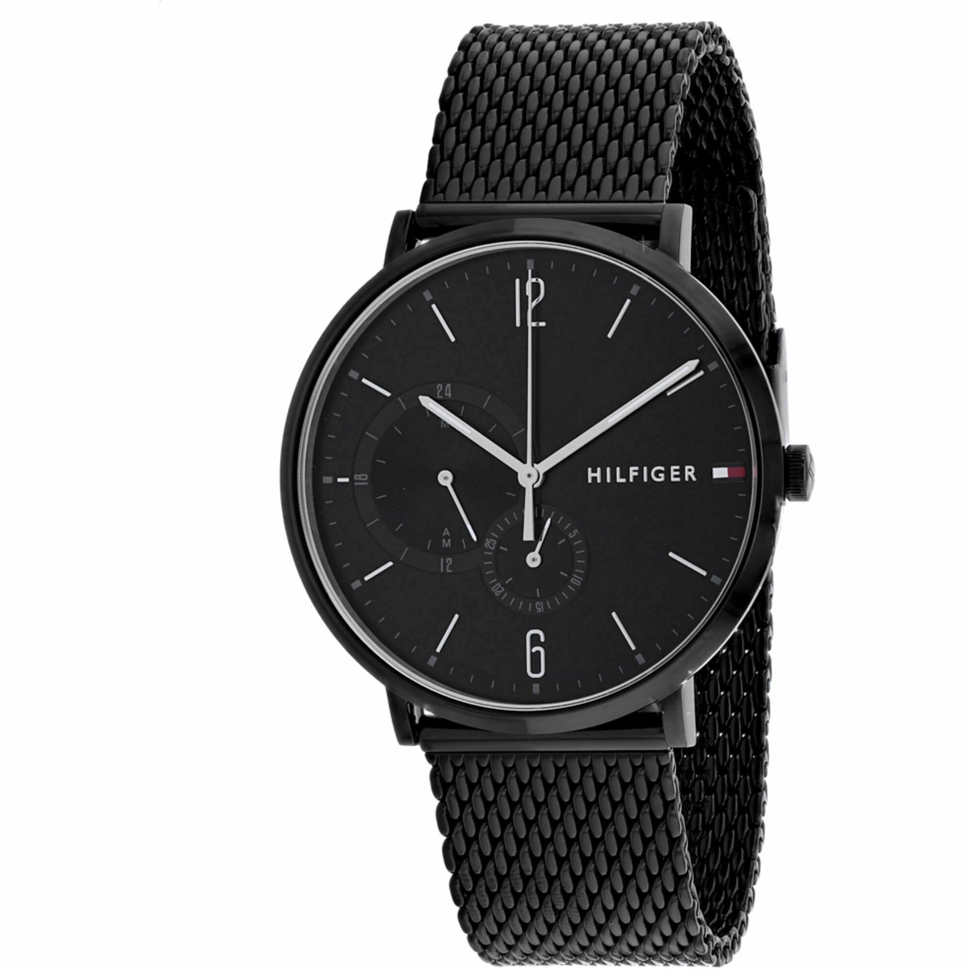 Tommy Hilfiger Men's Watch - Analog Black Dial Plated Steel Bracelet | 1791507 
