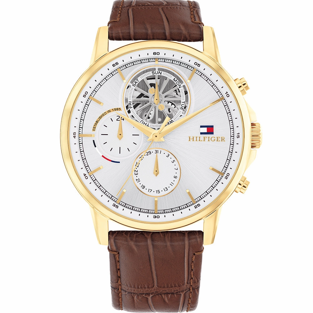 Tommy Hilfiger Stewart 1710631 Multi-Function Affordable Leather Watch Leather Watch Discount