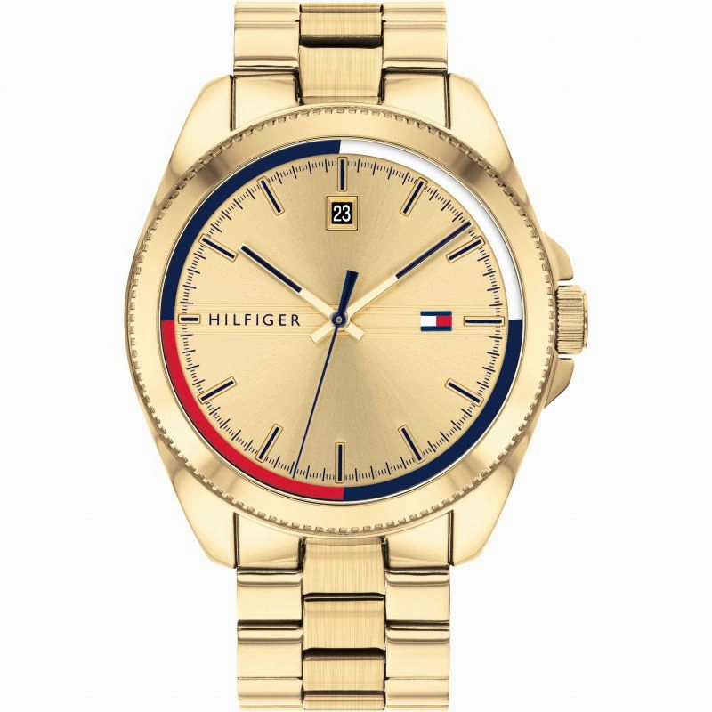 Tommy Hilfiger Yellow Gold Plated Mens Watch 1791686 
