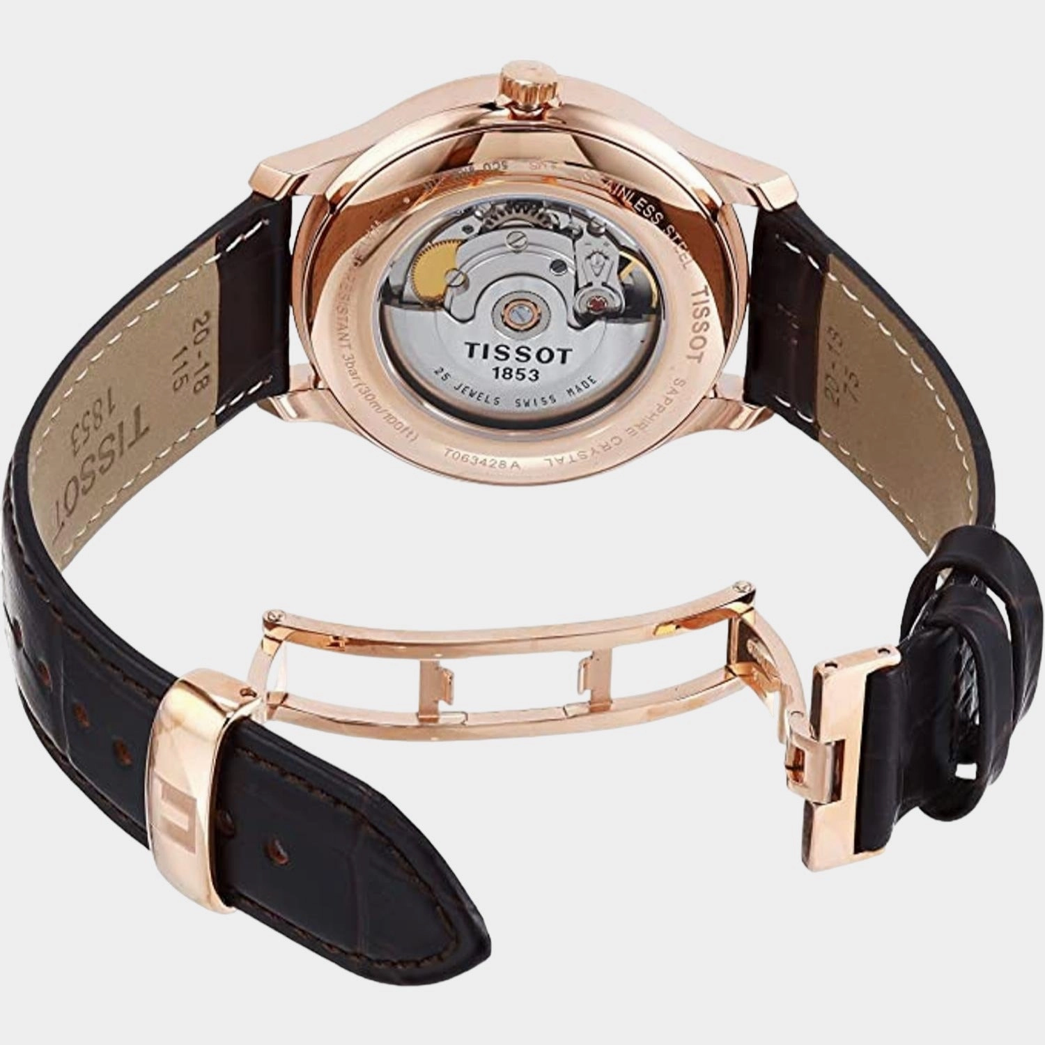 Tradition Men Analog Leather Watch T0634283606800