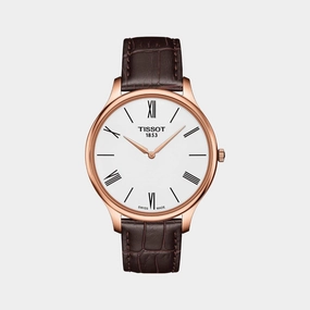 Tradition Men Quartz White Dial Analog Leather Watch T0634093601800 budget    watches    watches classic