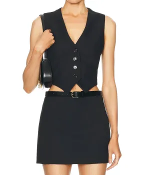 Twill Vest In Black