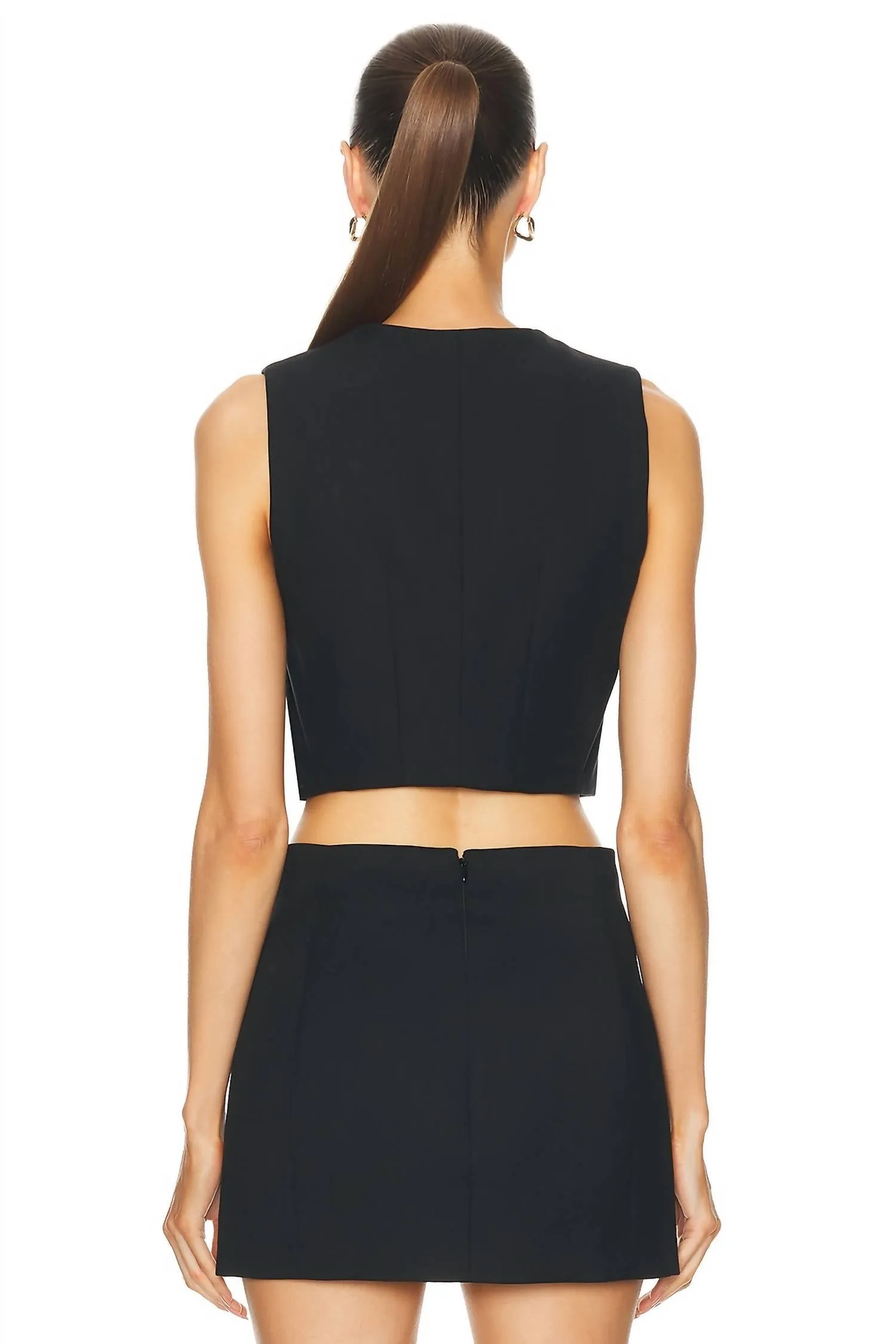 Twill Vest In Black