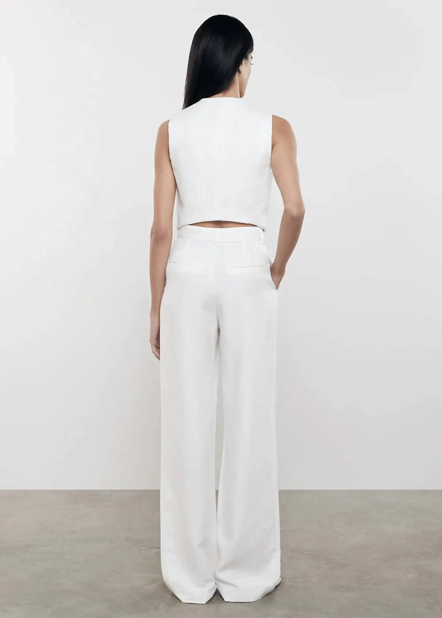 Twill Vest In Off White
