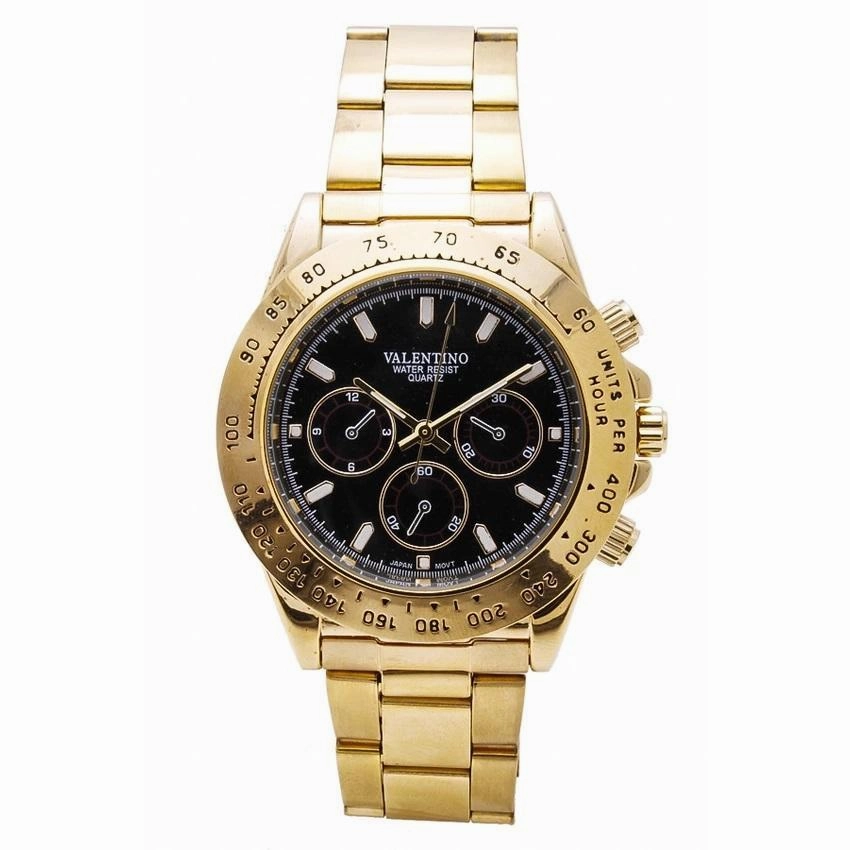 Valentino 20121651-BLACK DIAL STAINLESS BAND STRAP Watch for Men Affordable casual watches Sporty casual watches Affordable luxury casual watches