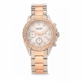 Valentino 20121662-TWO TONE - MOP DIAL EXCALIBUR IP ROSE GOLD STAINLESS STEEL BAND STRAP Watch  for Women Affordable casual watches Sporty casual watches Affordable luxury casual watches