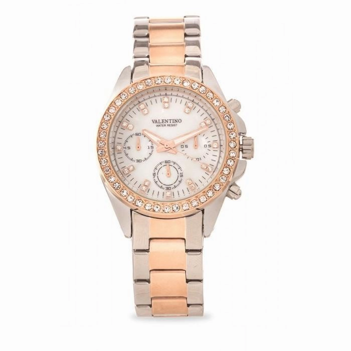 Valentino 20121662-TWO TONE - MOP DIAL EXCALIBUR IP ROSE GOLD STAINLESS STEEL BAND STRAP Watch  for Women Affordable casual watches Sporty casual watches Affordable luxury casual watches