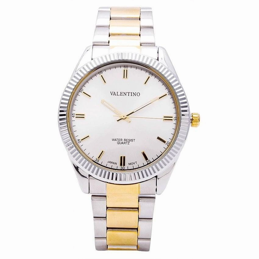 Valentino 20121677-TWO TONE - SILVER DIAL CASIO IP GLD MTL STYLE G STAINLESS BAND STRAP Watch for Men Affordable casual watches Sporty casual watches Affordable luxury casual watches