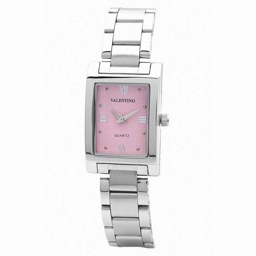 Valentino 20121783-SILVER - PINK ROMAN SHEEN IP WHITE STYLE STAINLESS BAND Strap Watch for Women Affordable casual watches Sporty casual watches Affordable luxury casual watches