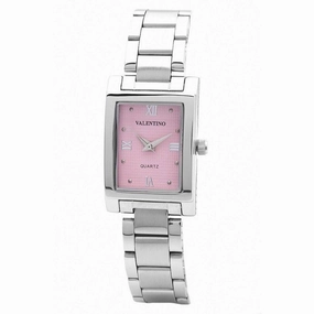 Valentino 20121783-SILVER - PINK ROMAN SHEEN IP WHITE STYLE STAINLESS BAND Strap Watch for Women Affordable casual watches Sporty casual watches Affordable luxury casual watches