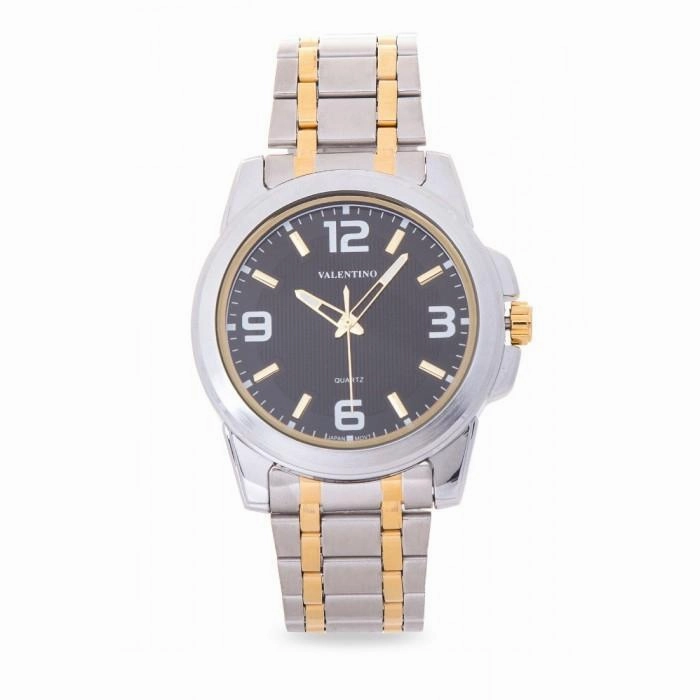 Valentino 20121952-TWO TONE - BLACK DIAL STAINLESS BAND Watch For Men Affordable casual watches Sporty casual watches Affordable luxury casual watches