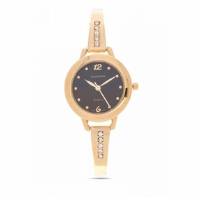 Valentino 20121980-BLACK DIAL - GOLD FASHION METAL - ALLOY Watch For Women Affordable casual watches Sporty casual watches Affordable luxury casual watches