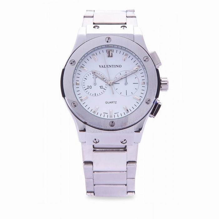 Valentino 20122068-WHITE DIAL SILVER STAINLESS STEEL BAND Watch for Men Affordable casual watches Sporty casual watches Affordable luxury casual watches