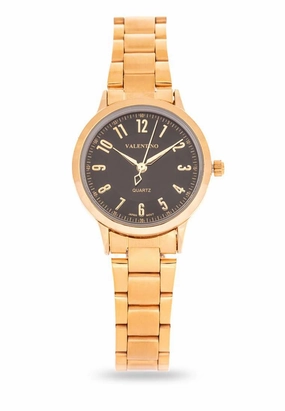 Valentino 20122197-BLACK DIAL Gold Strap Watch for Men and Women Affordable casual watches Sporty casual watches Affordable luxury casual watches