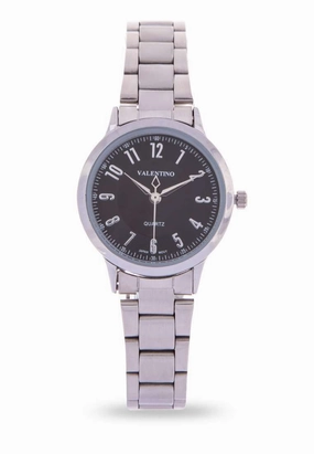 Valentino 20122198-BLACK DIAL Silver Watch for Women Affordable casual watches Sporty casual watches Affordable luxury casual watches