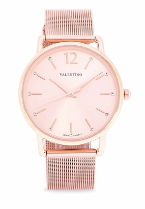 Valentino 20122228-ROSE DIAL Stainless Steel Watch for Women Affordable casual watches Sporty casual watches Affordable luxury casual watches
