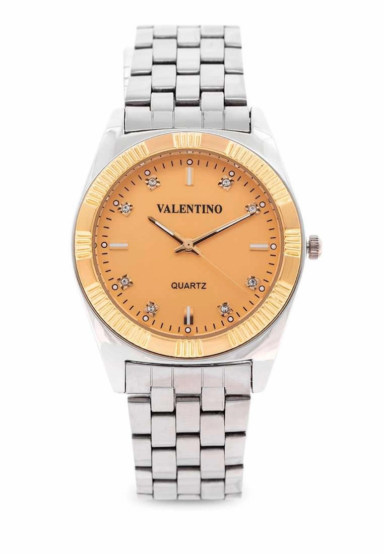Valentino 20122249-GOLD DIAL Silver Watch for Men,men's watches,watch for men, best men's watches,luxury men's watch,minimalist men's watch,casual men's watch,dress watch for men,automatic men's watch,quartz men's watch,cheap men's watch. business 