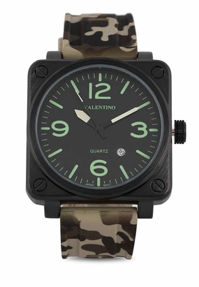 Valentino 20122292-GREEN CAMOU-LUMI INDEX Rubber Strap for Men,silicone watch,silicone strap watch,silicone watches for men,silicone watches for women,unisex silicone watch,kids silicone watch,sports silicone watch,casual silicone watch,waterproof silicone