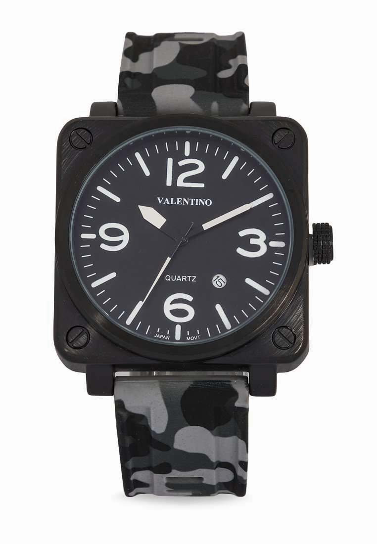 Valentino 20122292-GREY CAMOU-WHT INDEX Rubber Strap for Men,silicone watch,silicone strap watch,silicone watches for men,silicone watches for women,unisex silicone watch,kids silicone watch,sports silicone watch,casual silicone watch,waterproof silicone w