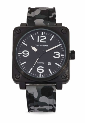 Valentino 20122292-GREY CAMOU-WHT INDEX Rubber Strap for Men,silicone watch,silicone strap watch,silicone watches for men,silicone watches for women,unisex silicone watch,kids silicone watch,sports silicone watch,casual silicone watch,waterproof silicone w
