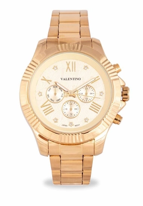 Valentino 20122301-GOLD-GOLD DL Stainless Steel Watch for Women Affordable casual watches Sporty casual watches Affordable luxury casual watches