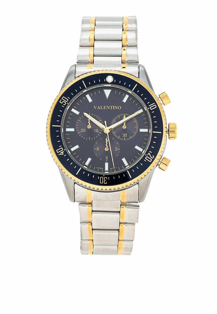 Valentino 20122426-TWO TONE - BLUE DIAL Stainless Steel Strap Analog Watch for Men,men's watches,watch for men, best men's watches,luxury men's watch,minimalist men's watch,casual men's watch,dress watch for men,automatic men's watch,quartz men's wa