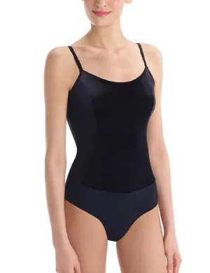Velvet Cami Bodysuit In Black