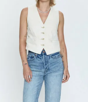 Vero Cropped Vest In Ecru