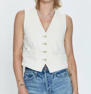 Vero Denim Vest In Ecru