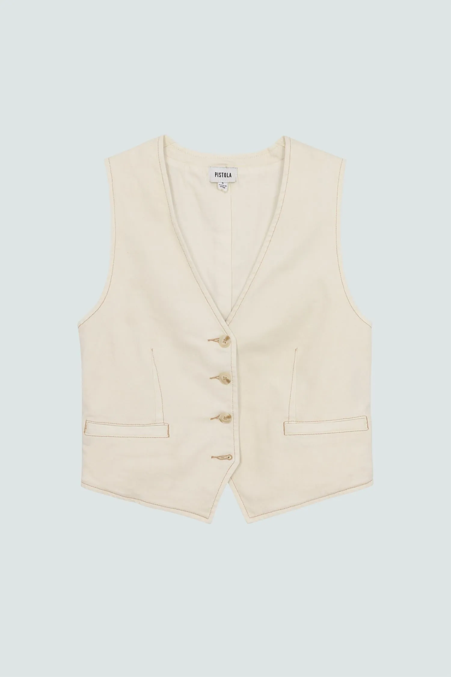 Vero Denim Vest In Ecru