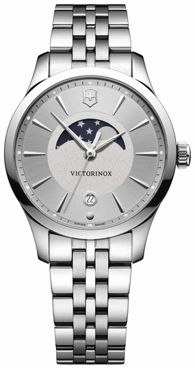 Victorinox Swiss Army Alliance Small Stainless Steel Silver Dial Moonphase Date Womens Watch 241833 Women??s luxury watches Affordable women watches